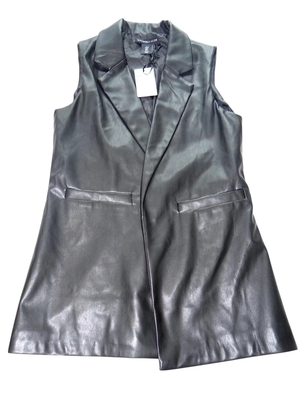 Sincerely Jules Women's Sleeveless Faux Leather Vest - Stylish & Chic