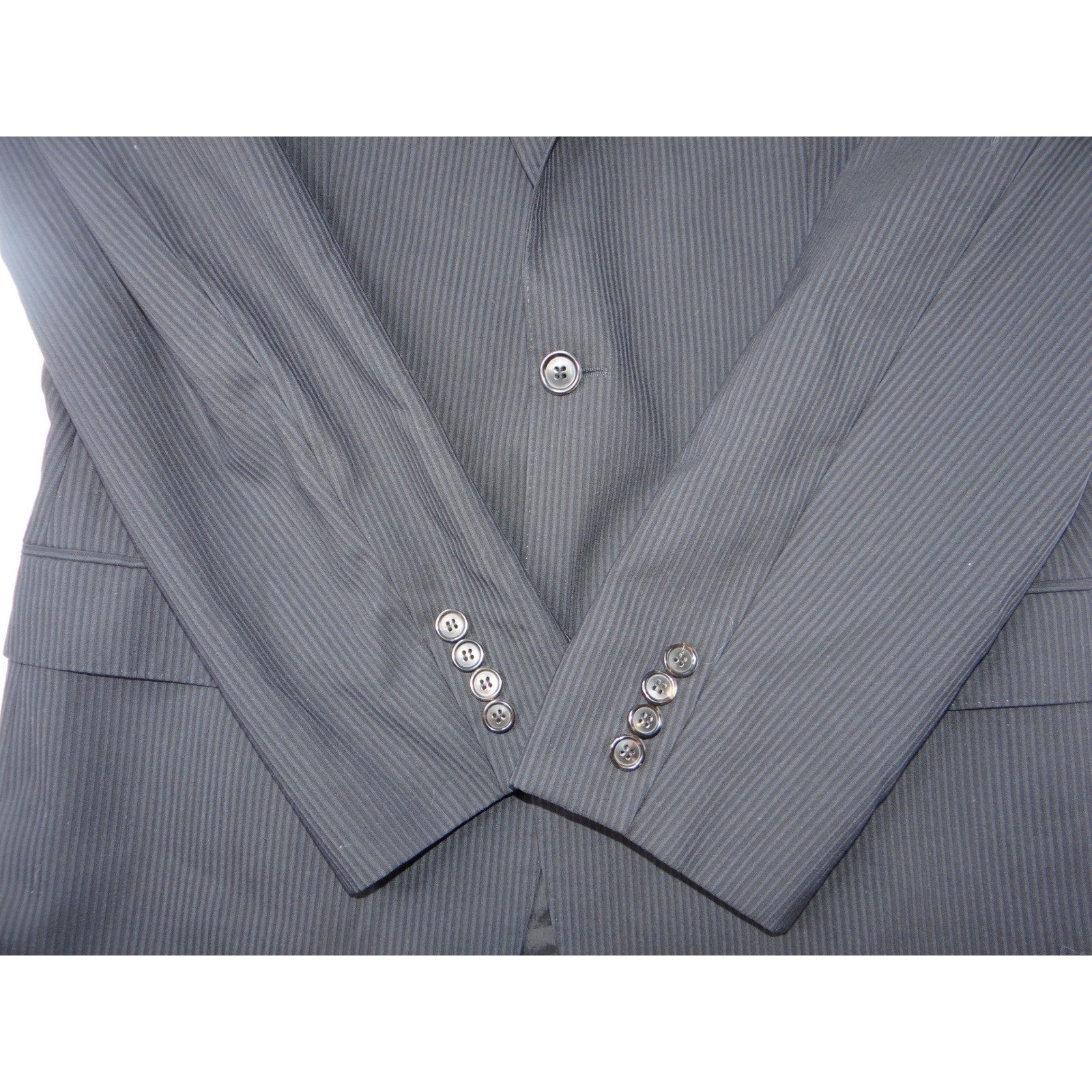 HUGO BOSS Men's Charcoal Pinstripe Super 120 Wool Blazer Jacket 42L Turkey