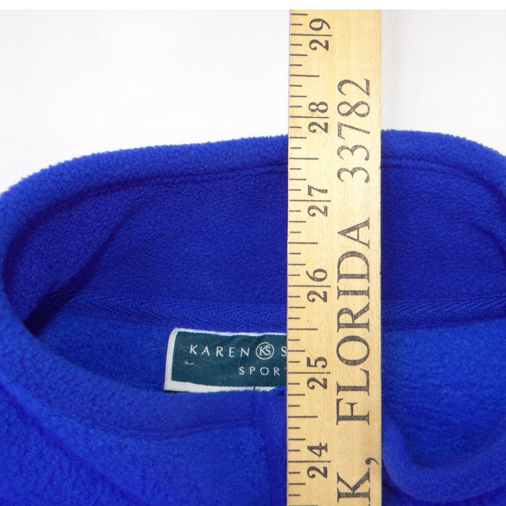 Karen Scott Sport Royal Blue Fleece Full Zip Mock Neck Jacket Womens Large