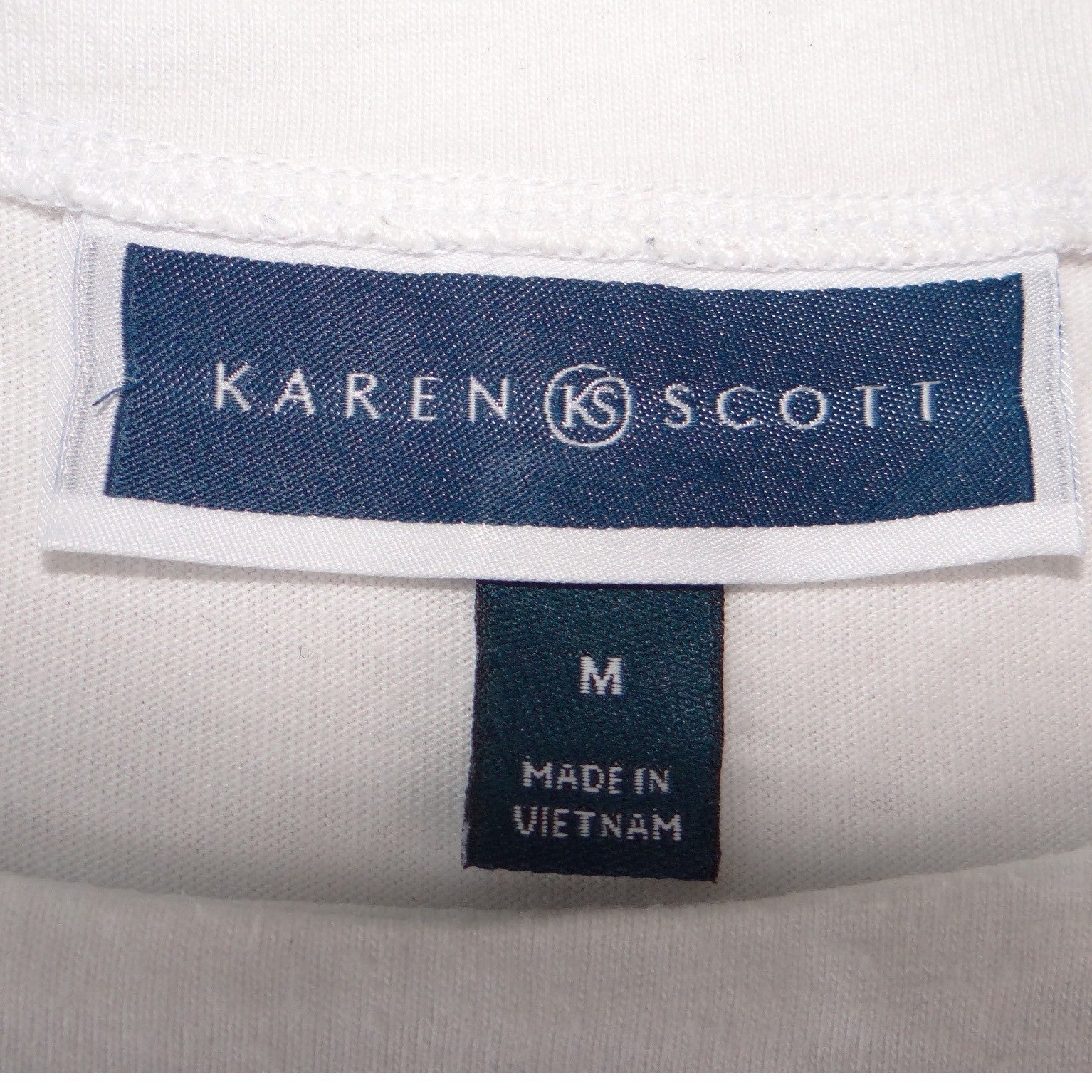 Karen Scott Womens White Short Sleeve Scoop Neck Tie Grommet Sleeve Top Size M