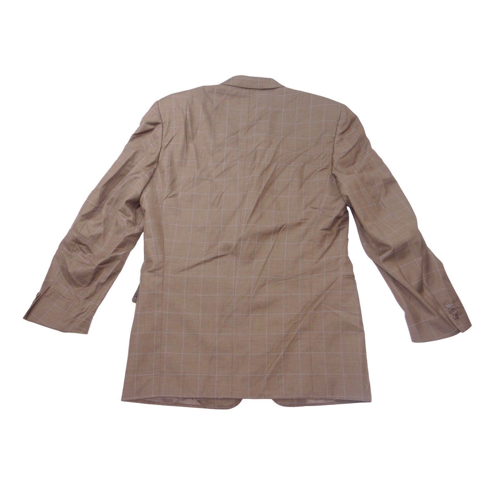 Canali Mens Brown Windowpane Wool Blazer Sport Coat Made in Italy 42R 43R