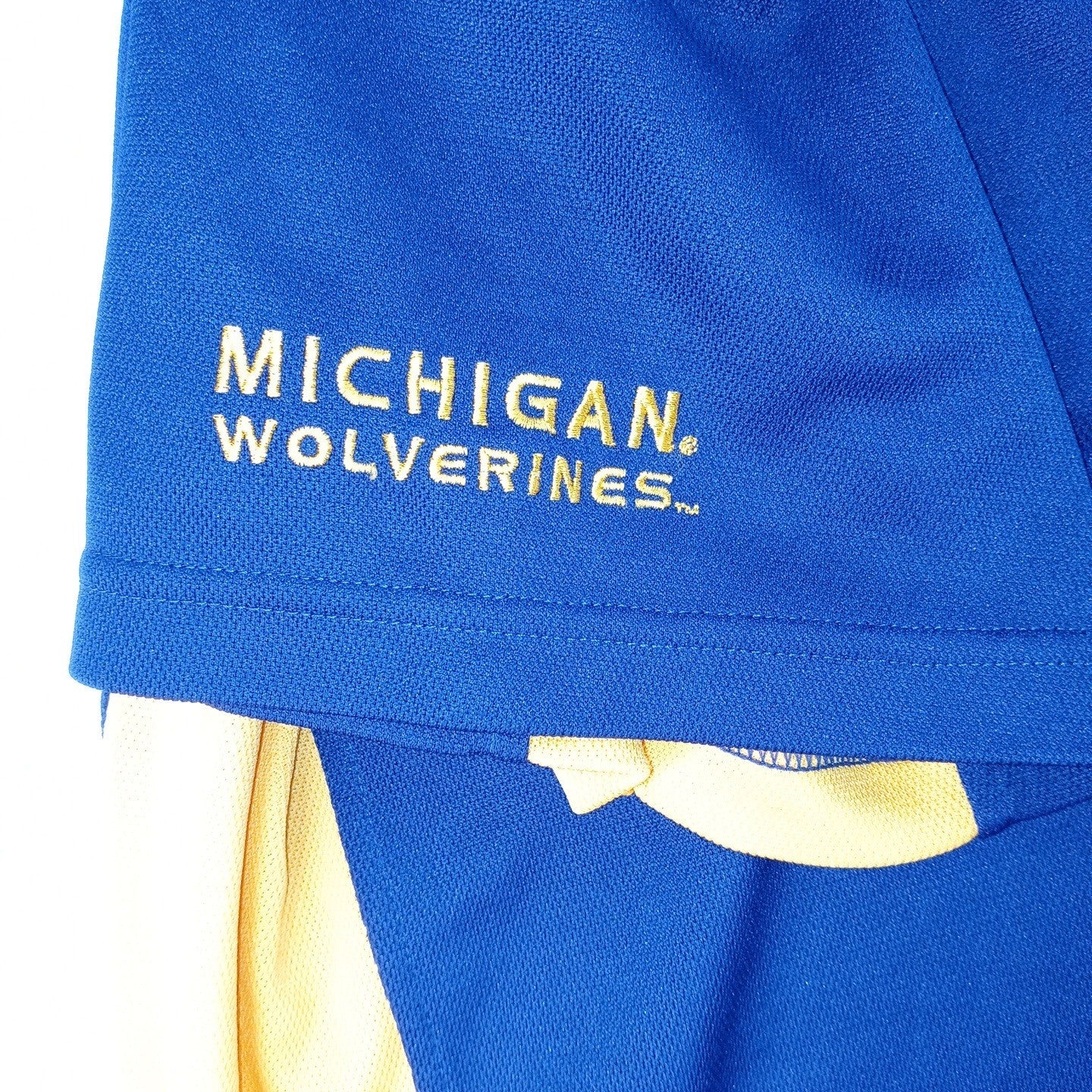 Starter Michigan Wolverines Navy Blue Yellow Polo Shirt Mens XL Embroidered