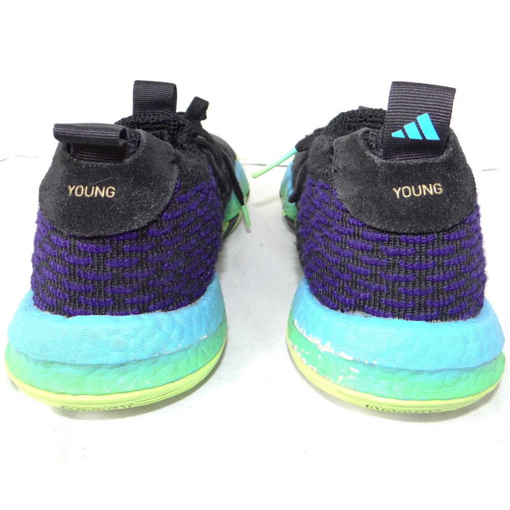 Adidas Trae Young 2.0 Mens 5.5 Basketball Shoes Black Purple Neon