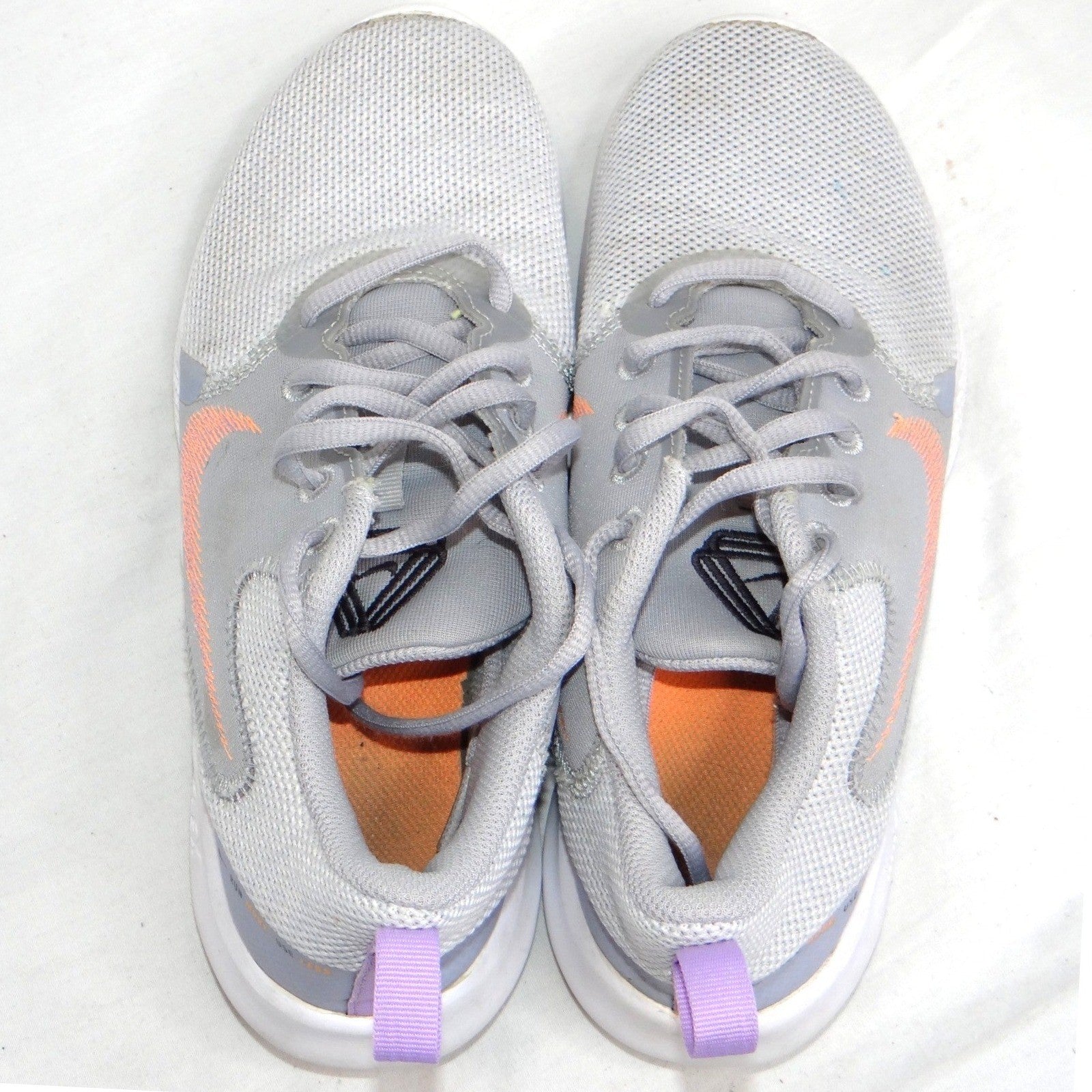 Nike Flex Running Shoes Women's Gray Peach Swoosh Lightweight Size 6.5