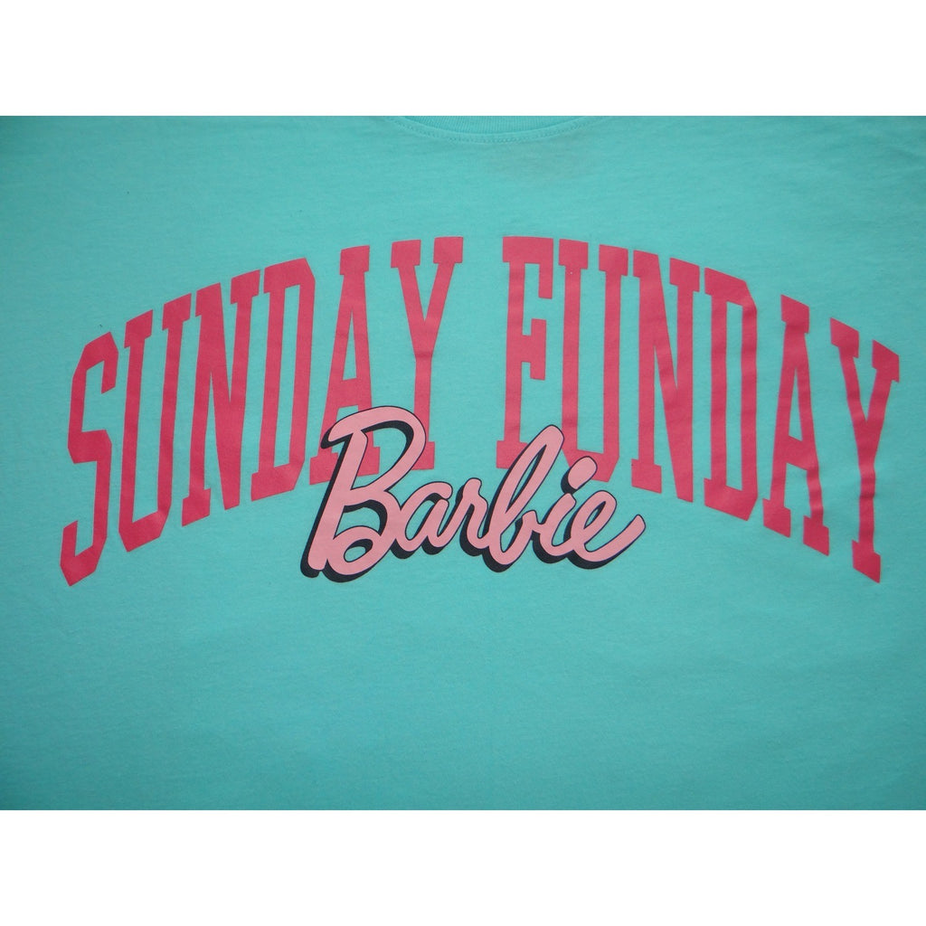 Barbie Sunday Funday Graphic T Shirt Aqua Blue XXL Women's Cotton Tee
