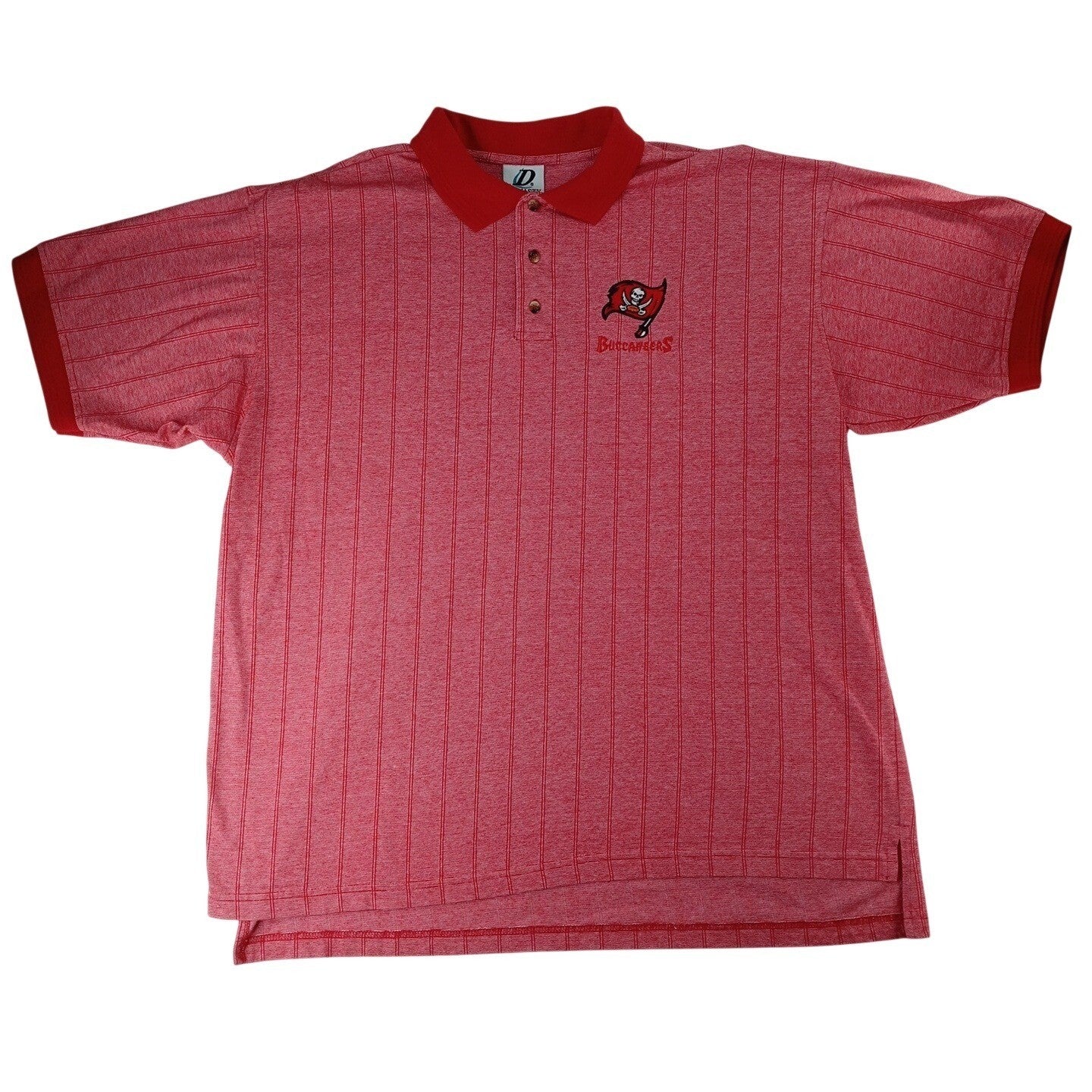 Dynasty Mens Tampa Bay Buccaneers Polo Shirt XL Red Striped Embroidered Logo