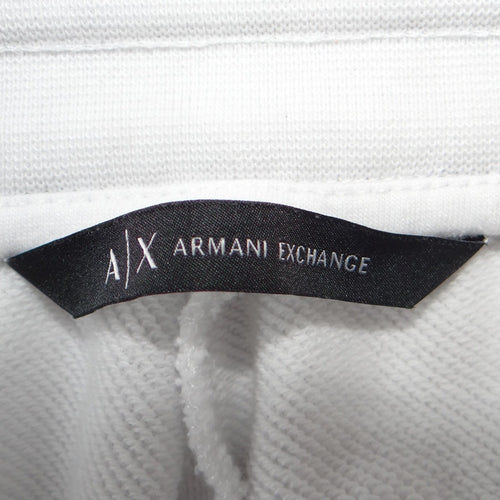 Armani Exchange Mens White Jogger Sweatpants Lime Green Side Stripe Logo
