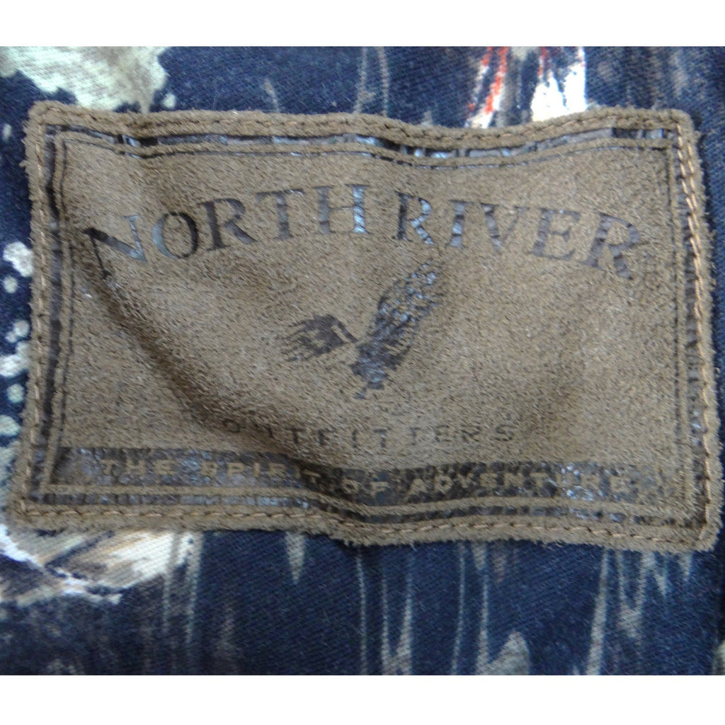 North River Outfitters Mens Bass Fishing Print Button Down Shirt Blue Size M