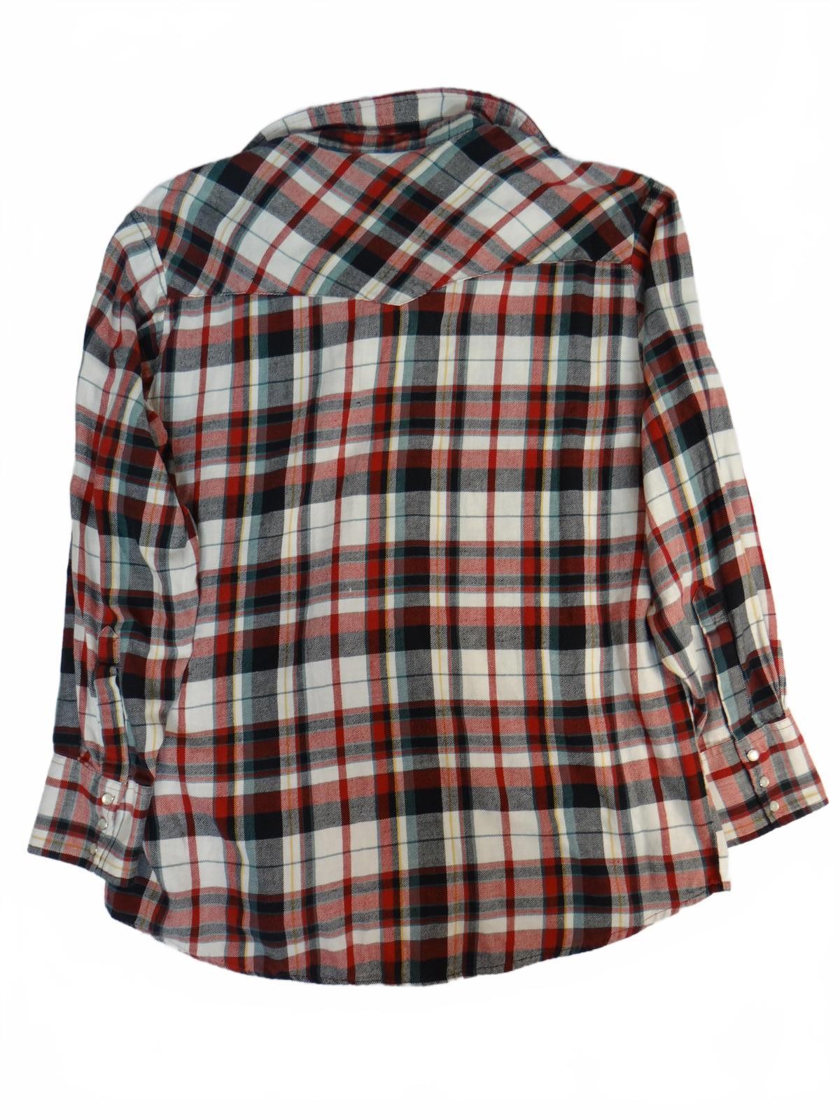 Plains Western Wear Plaid Button-Up Shirt Size Large