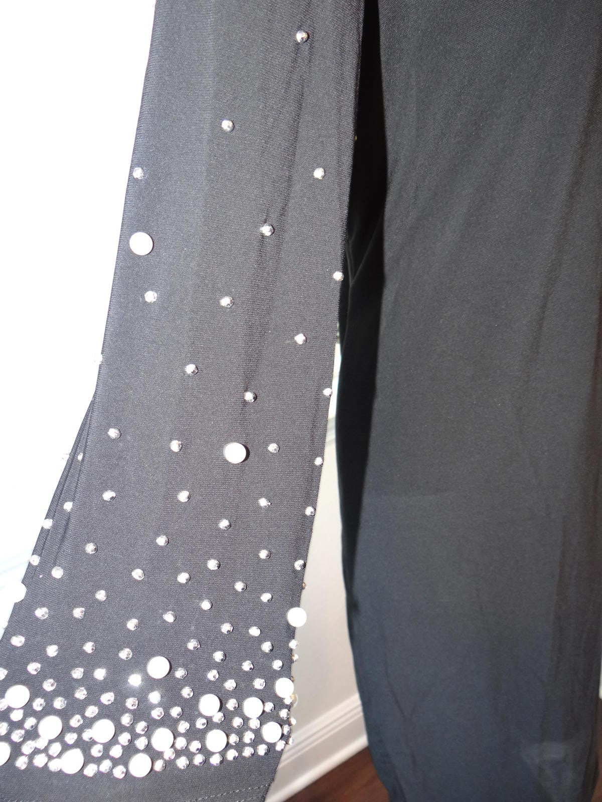 NWT Annalee and Hope Elegant Black Dress with Pearl and Rhinestone Sleeves