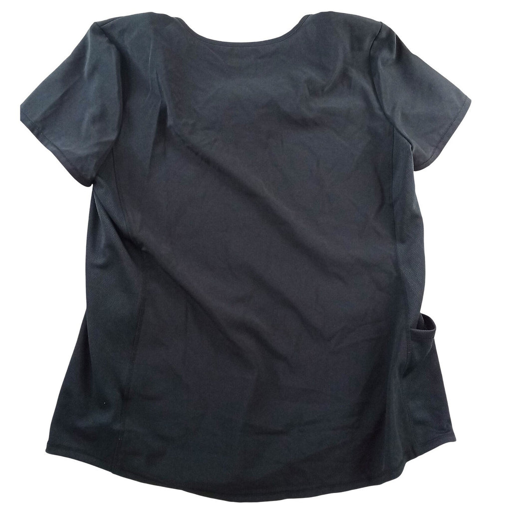 Scrubstar Premium Scrubwear Womens Black V-Neck Scrub Top Medium 4-Way Stretch