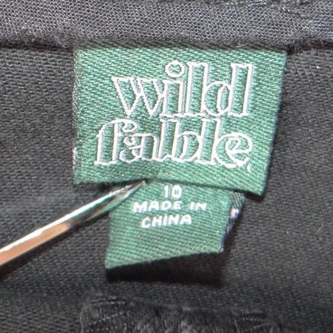 Wild Fable Womens Washed Black Denim A-Line Mini Skirt High Rise Size 10