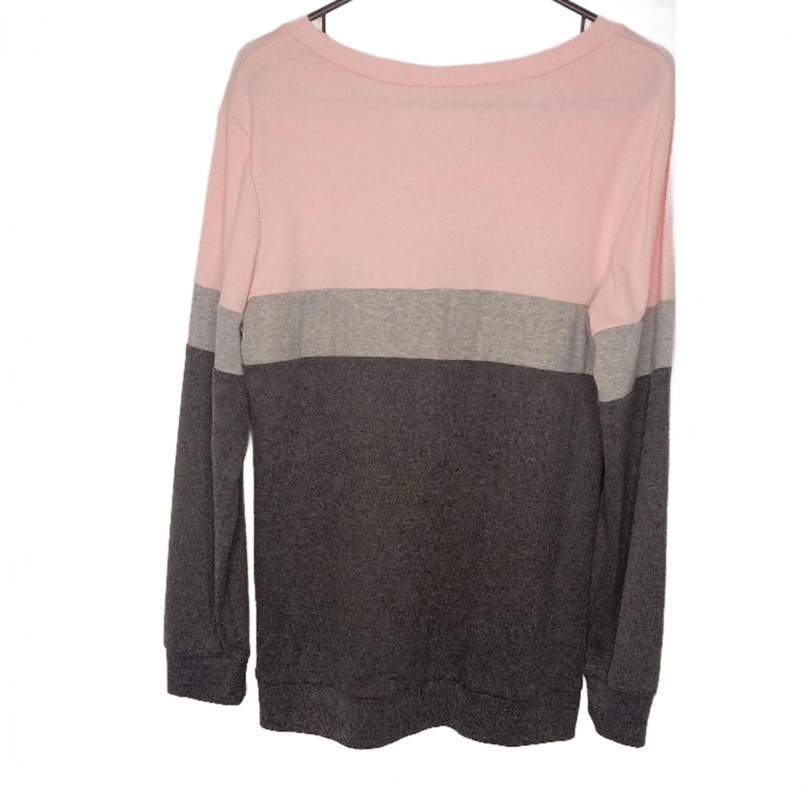 Color Block V-Neck Sweater by Unknown Brand - Women's Size S
