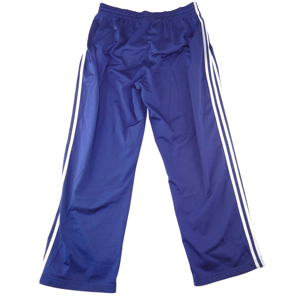 Adidas Mens XL Track Pants Purple Navy White 3 Stripe Wide Leg Vintage