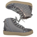 Juicy Couture Womens Grey Quilted High Top Sneakers Side Zip Shoes Size 6.5