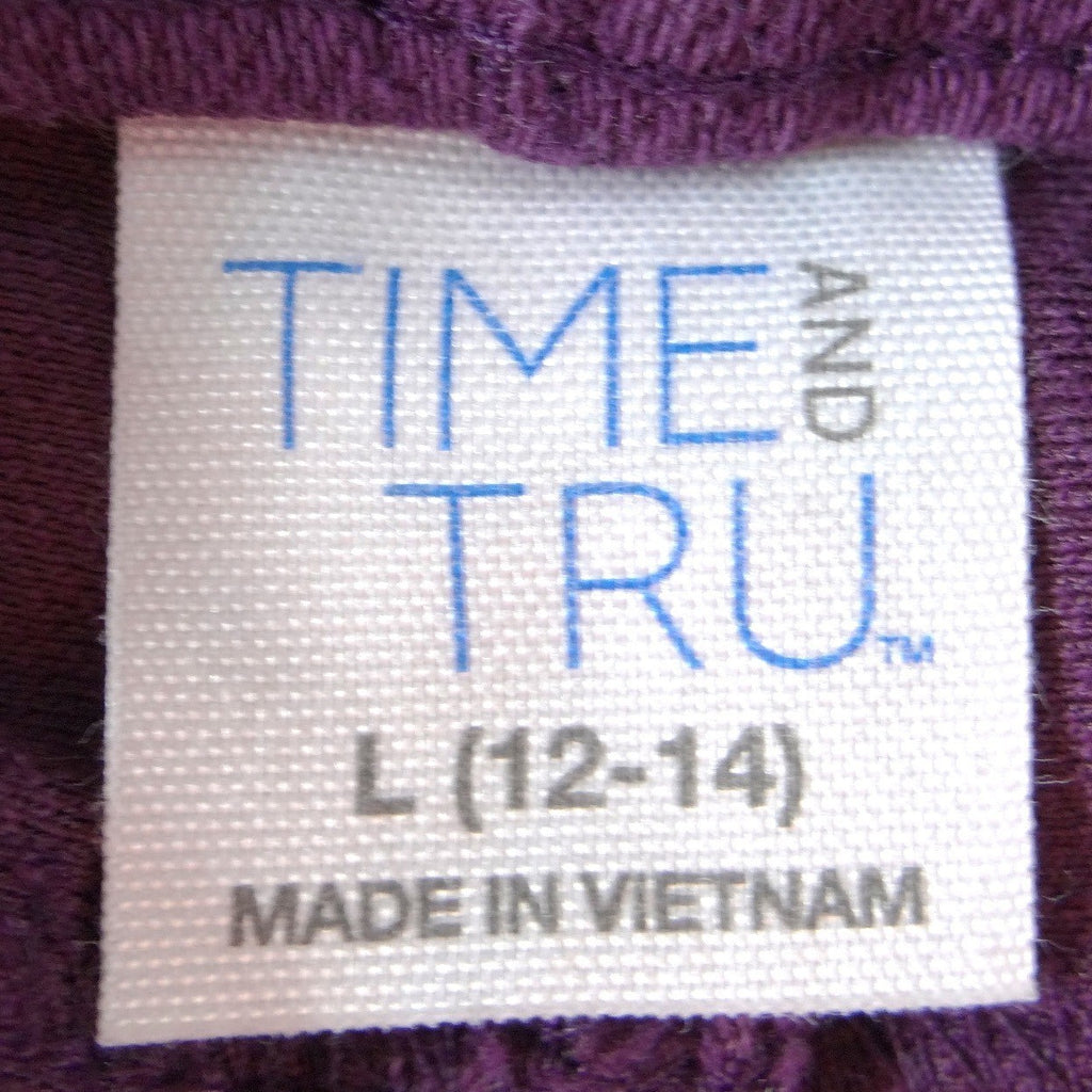 Time and Tru Womens Purple High Rise Pull On Jeggings Size L 12-14 Skinny Pants