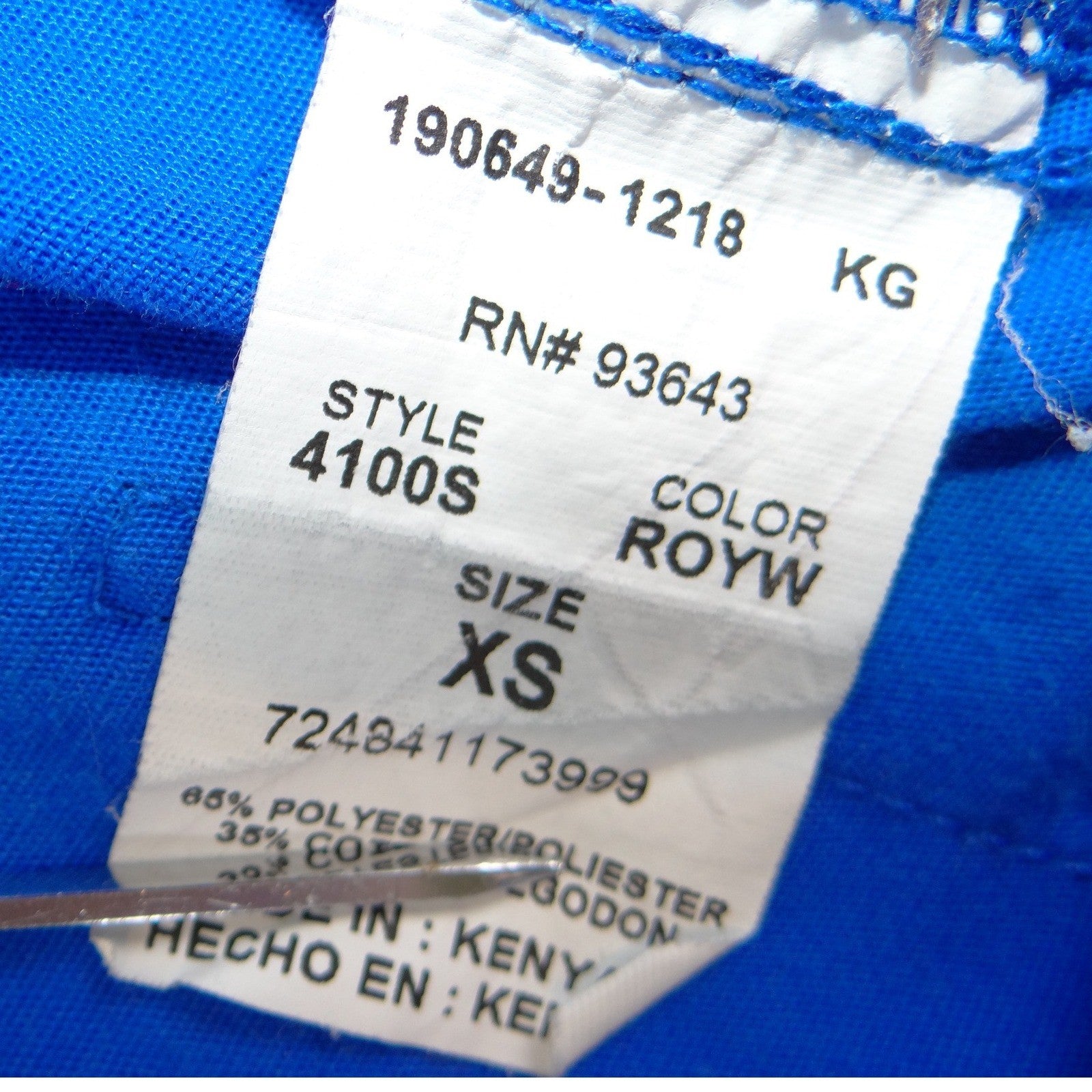 Cherokee Workwear Royal Blue Drawstring Cargo Scrub Pants  XS
