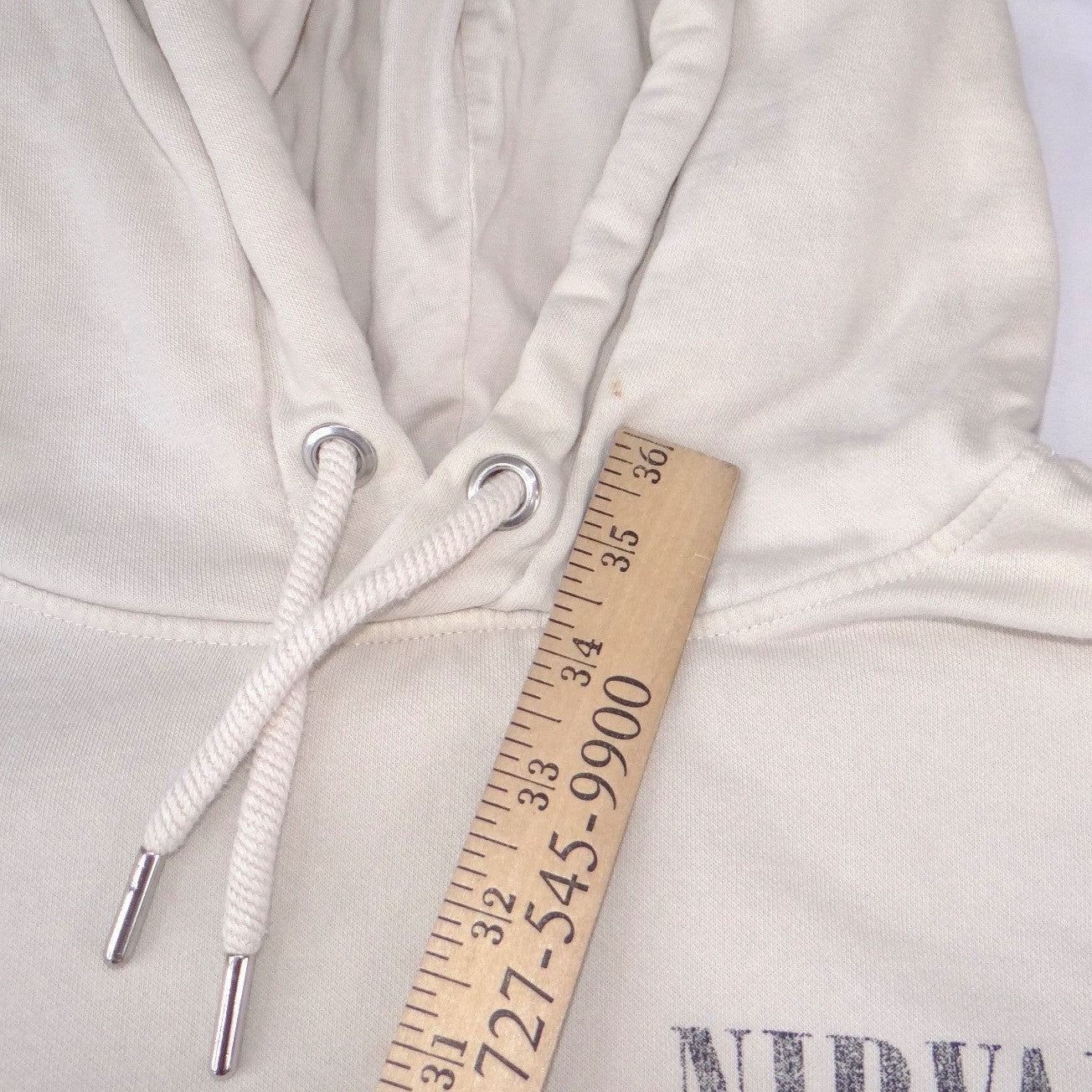 Nirvana In Utero Graphic Hoodie Mens Cream Beige Rock Band Sweatshirt