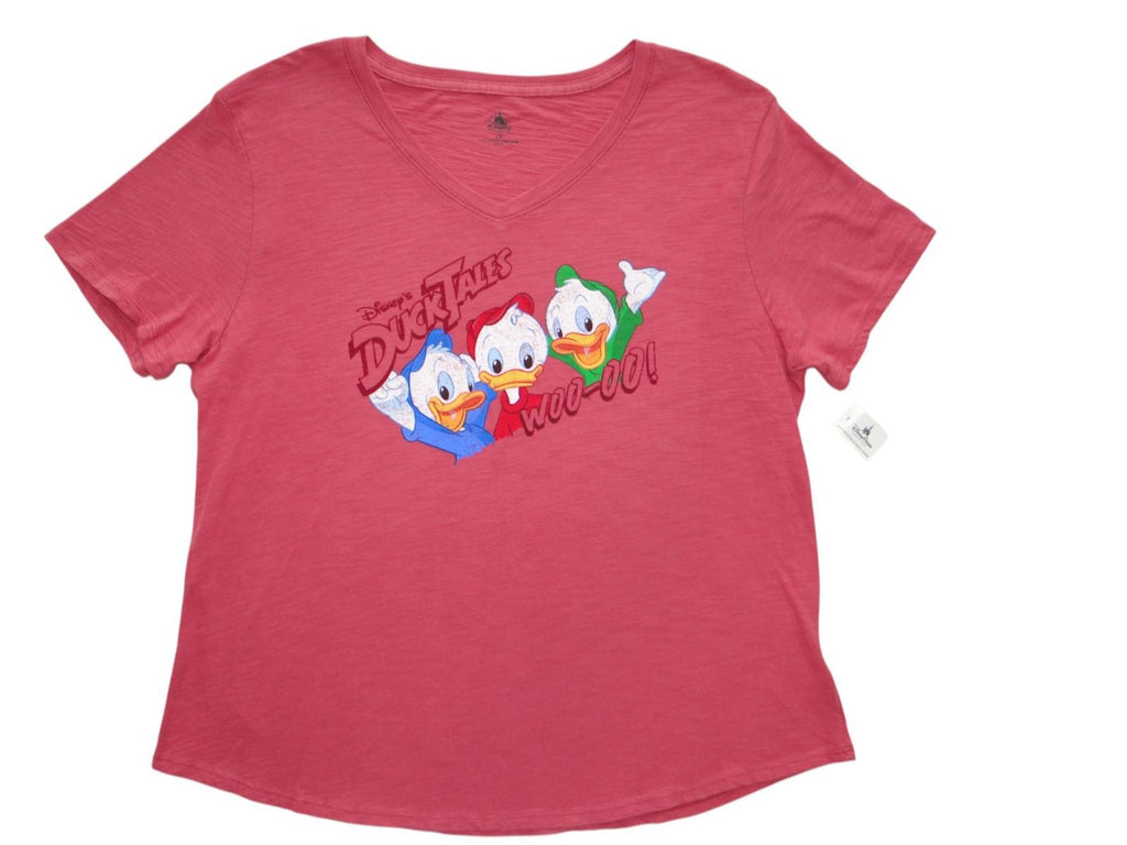Disney DuckTales Women's Red V-Neck T-Shirt