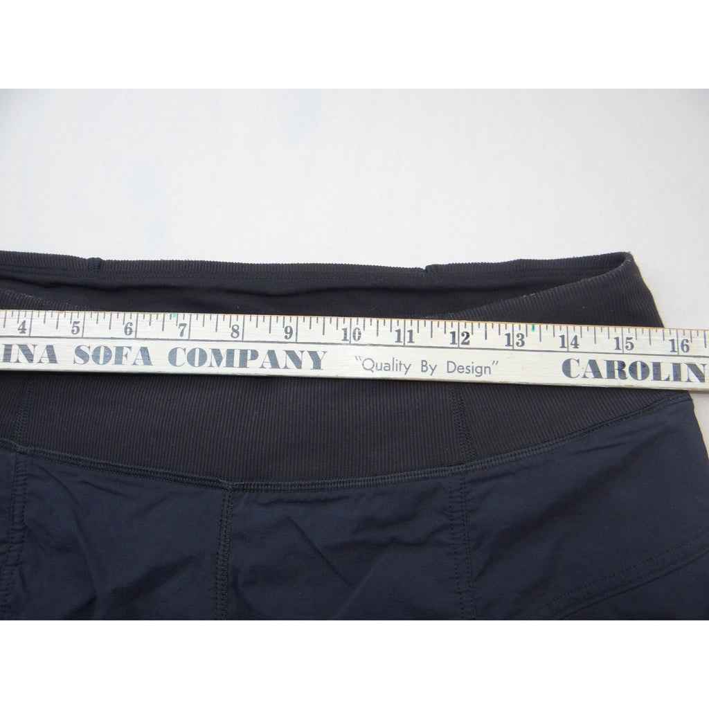 Prana Halle Crop Pants Navy Blue Womens Med Hiking Outdoor Travel Ribbed Waist