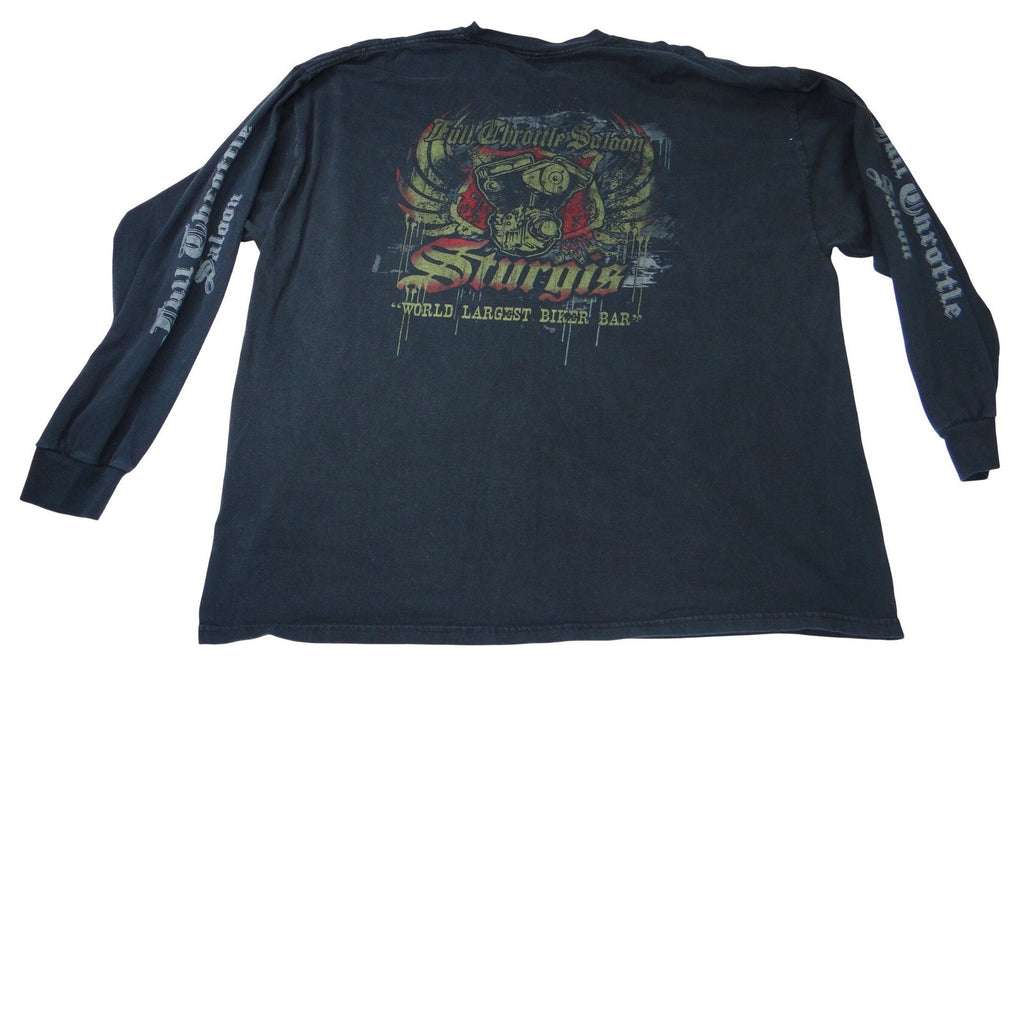 Full Throttle Saloon Sturgis Biker Graphic Long Sleeve T-Shirt Black Mens 3XL