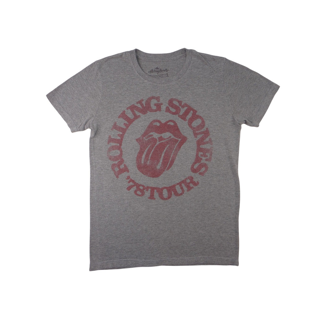 The Rolling Stones 1978 Tour T Shirt Gray Short Sleeve Band Tee Size S