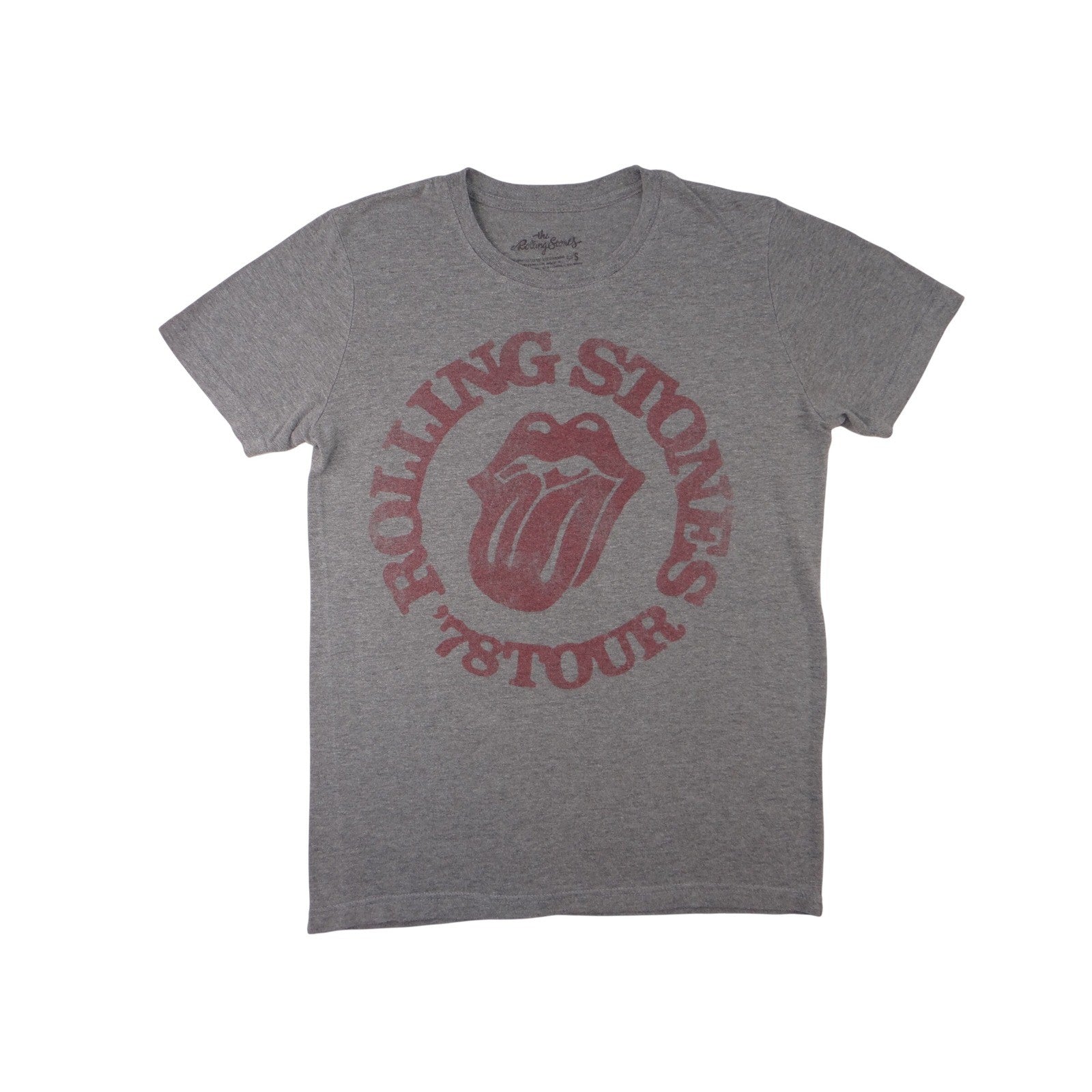The Rolling Stones 1978 Tour T Shirt Gray Short Sleeve Band Tee Size S
