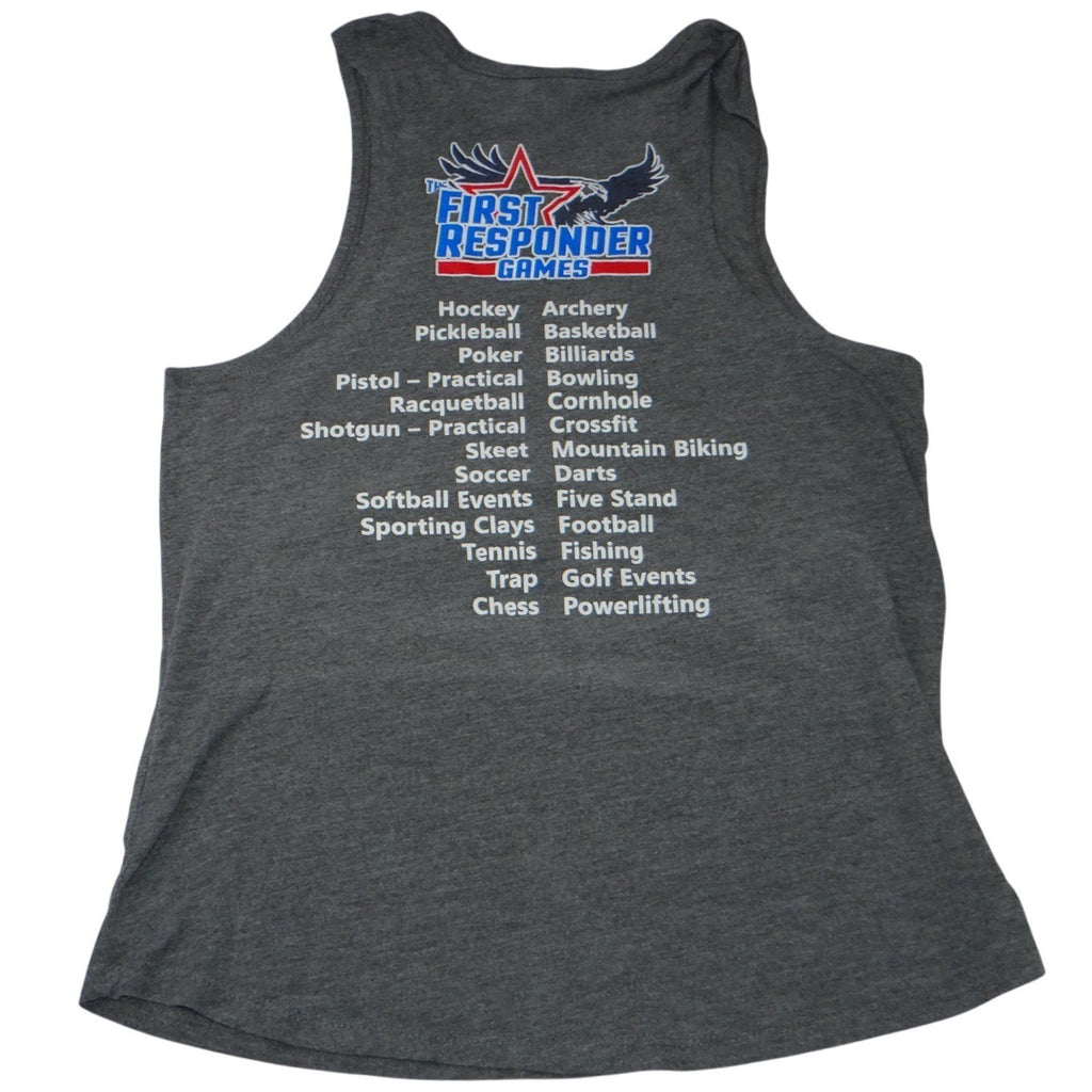 First Responder Games Eagle Flag Tank Top Women's Large Gray