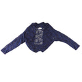 NWT-Tahari Arthur S. Levine Navy Blue Floral Lace Sequin Shrug Bolero Jacket S