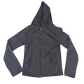 Coco & Shay Womens Black Full Zip Hoodie Ribbed Side Panels JTSM589 Size M/L