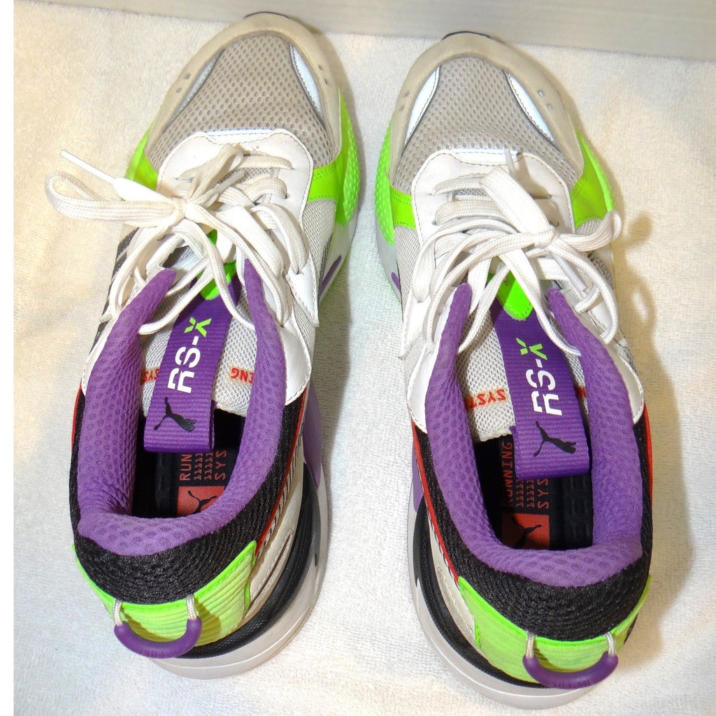 Puma RS-X Hard Drive White Lime Green Purple Black Sneakers 372715-02 Mens 11