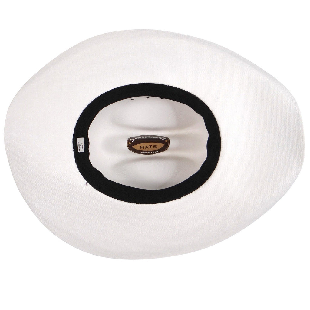 Smithbilt White Straw Cowboy Hat Cattleman Crease Wide Brim Western Hat 2182
