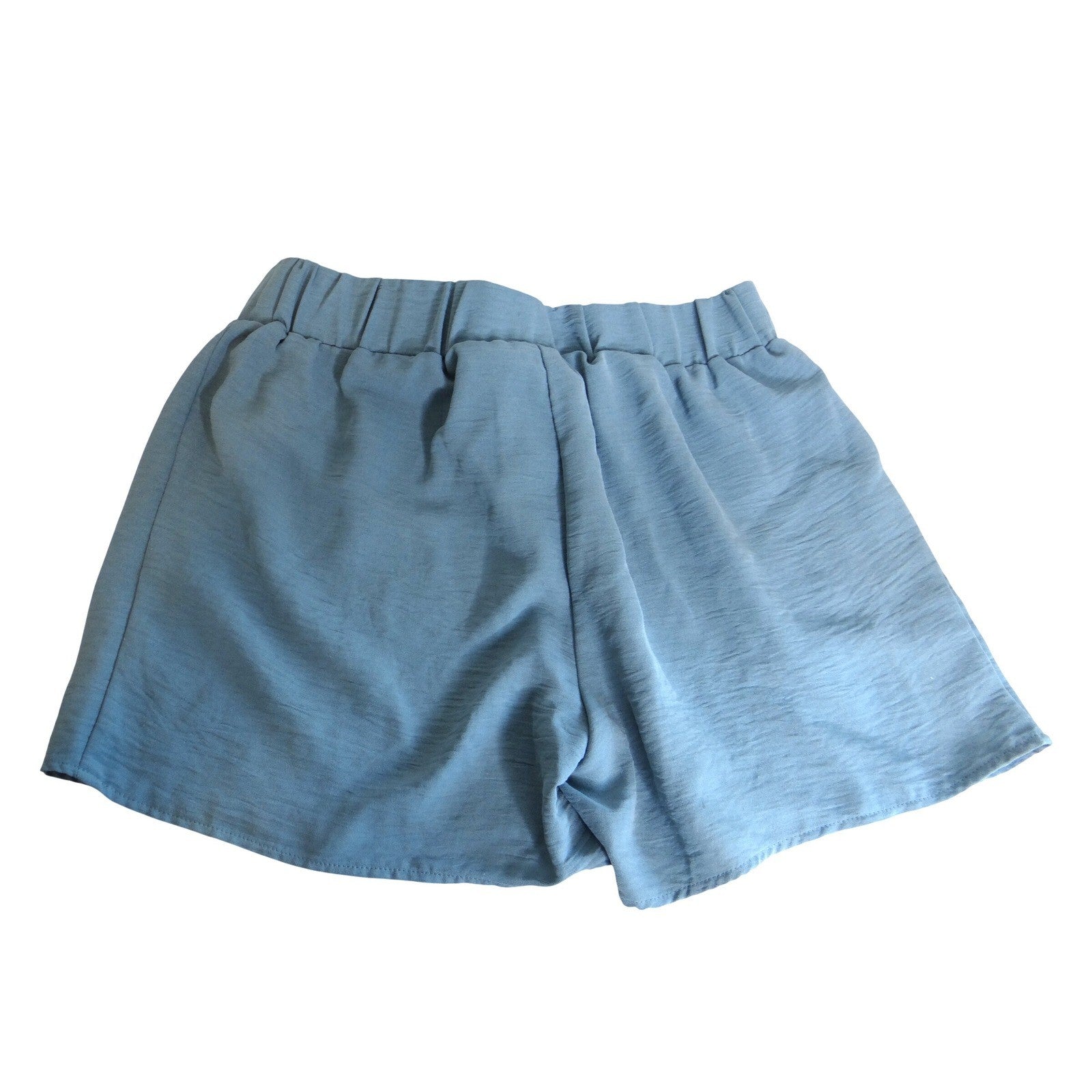 Retrology Womens Slate Blue Tie Front Elastic Waist Relaxed Summer Shorts Small