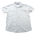 Molokai Surf Co Mens XL Heather Grey Paper Plane Print Short Sleeve Button Down