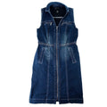 INC International Concepts Petite Sleeveless Denim Dress Zip Front Braided Belt