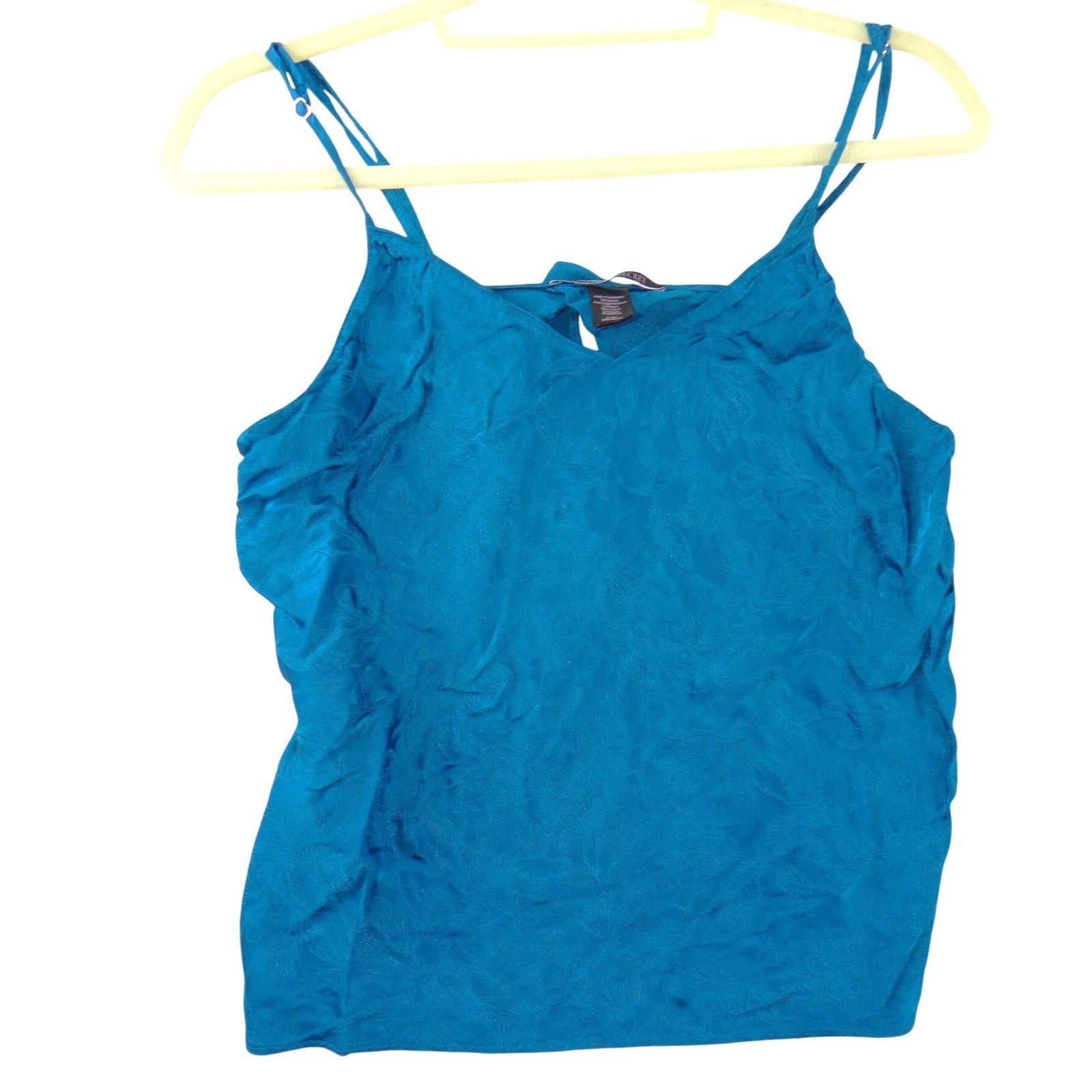 Victoria's Secret Teal Blue Floral Jacquard Camisole Top V-Neck Large