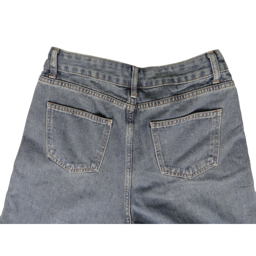 Y2K inspired Extreme Wide Leg Denim Jeans Cropped Raw Hem On Trend