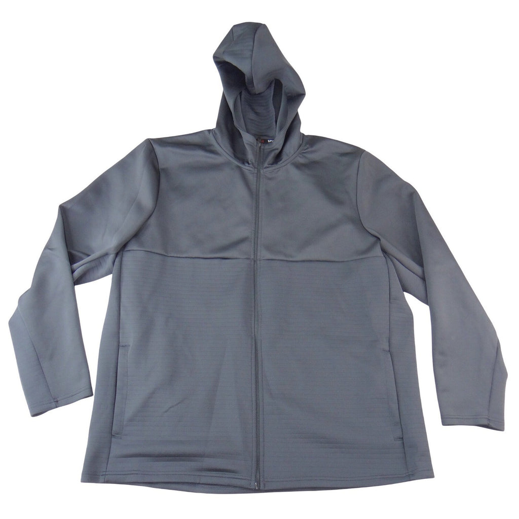 Spyder Active Mens XXL Gray Full Zip Technical Performance Hoodie Jacket