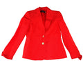 NWT-Kasper Womens Red Two Button Blazer Suit Jacket Notched Lapel Size 4