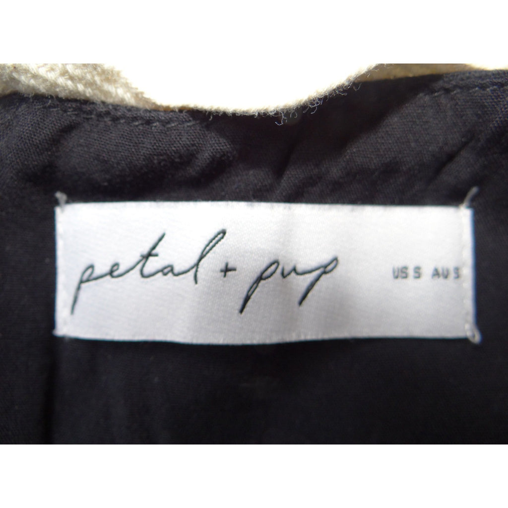 Petal + Pup Black Scalloped Peplum Cami Top Size S Rickrack Adjustable Strap