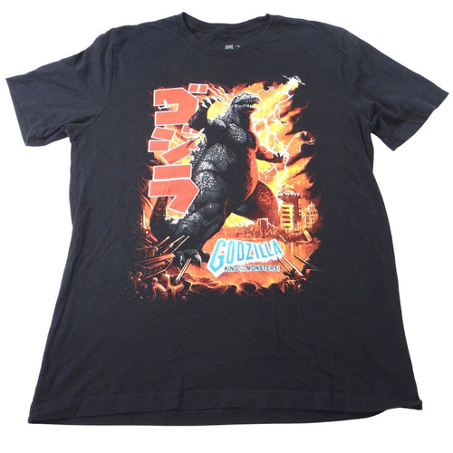 Black Godzilla King of the Monsters Graphic T Shirt Men's Size Large