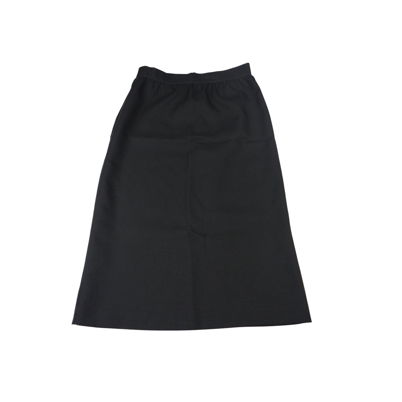 Vintage Black Maxi Skirt Elastic Waist Zipper Back Full Length Size 10