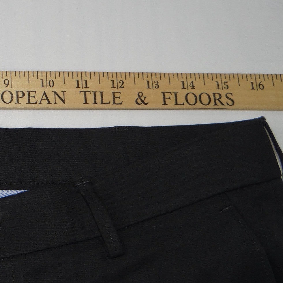 Haggar Mens Straight Fit Dress Pants Black 32x30 Polyester Flat Front Trousers