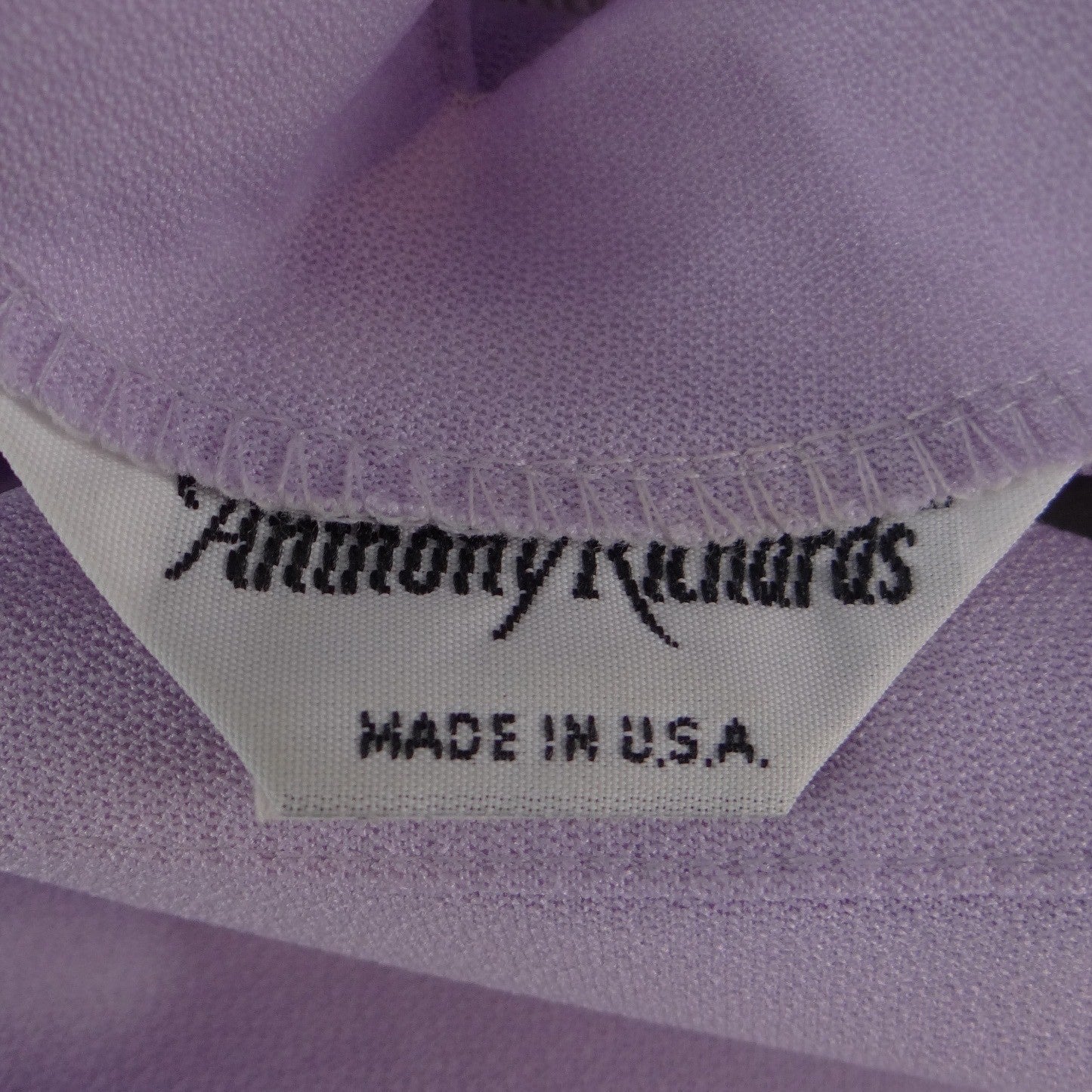 Anthony Richards Vintage Lavender Purple Square Neck Maxi Dress Short Sleeve