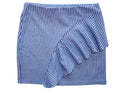 Chic Blue Gingham Ruffle Skirt