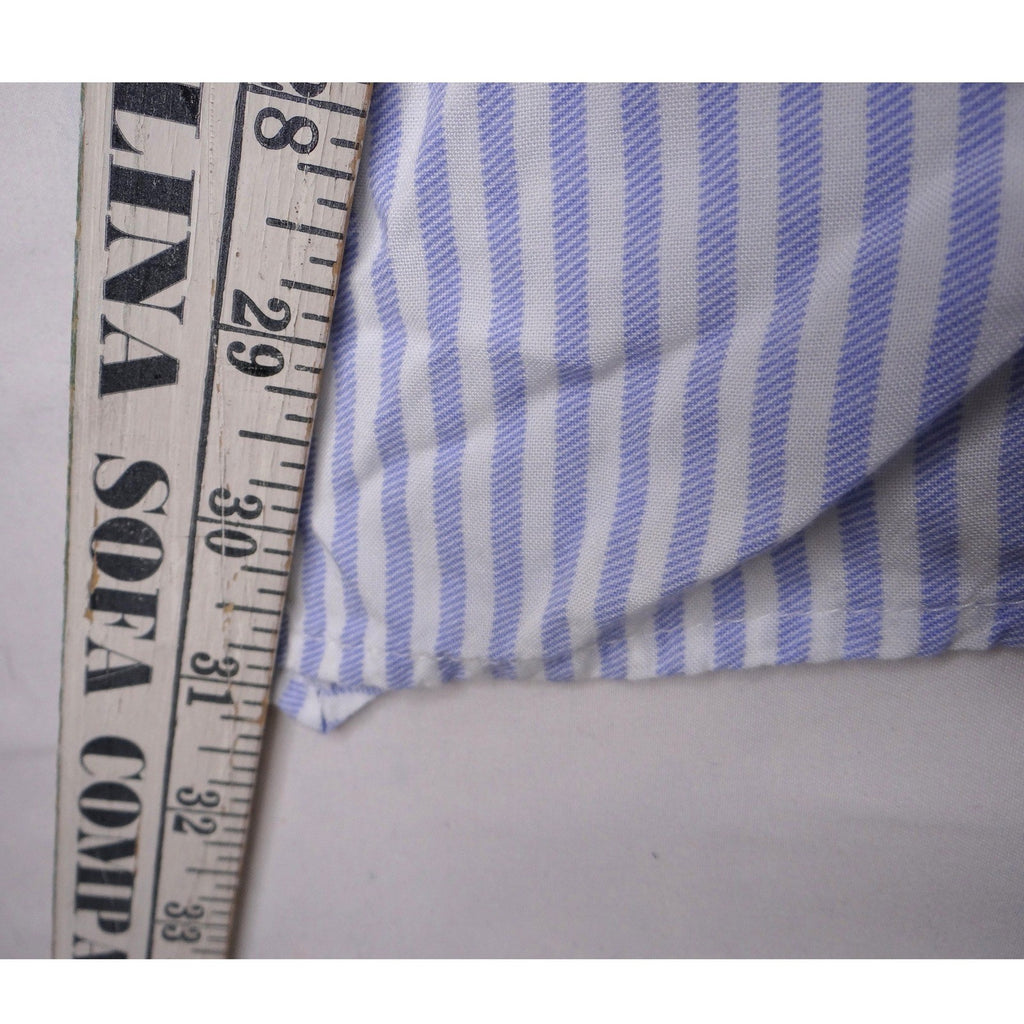 Khakis & Co Blue White Stripe Sleeveless Collared Shirt Tunic Top Women Medium