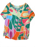 Christian Siriano Women's Plus Size Abstract Print Short Sleeve Top 3X NWOT