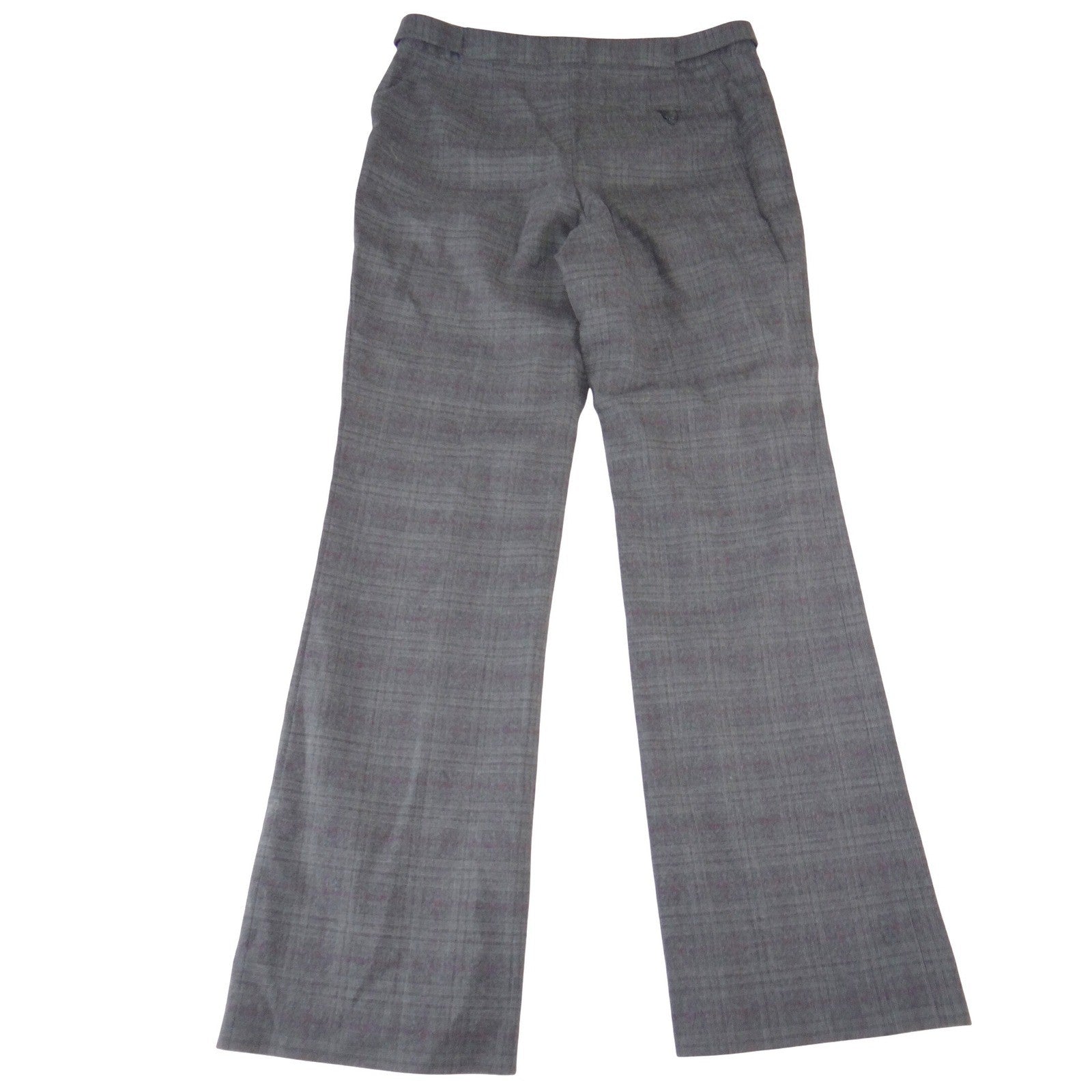 Alfani Womens Gray Purple Glen Plaid Wide Leg Wool Blend Dress Pants Size 10