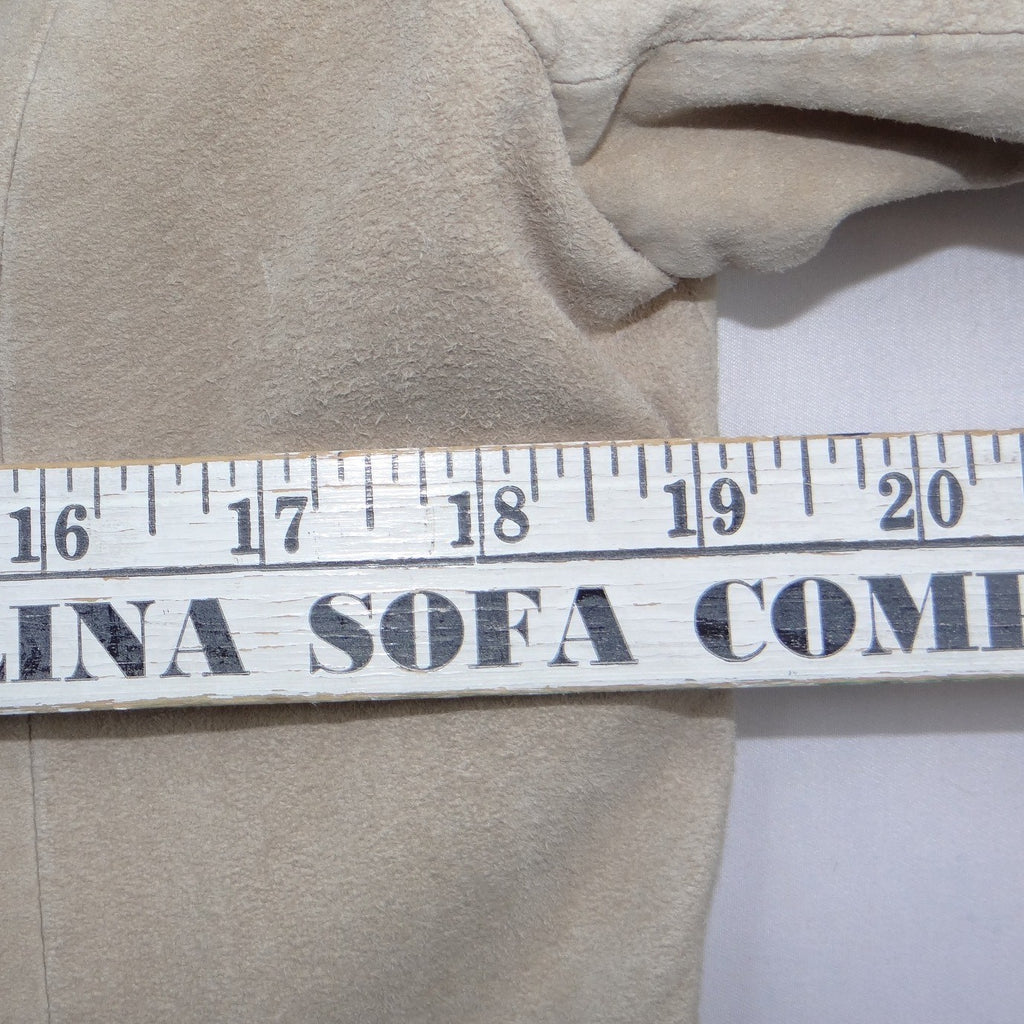 Luxurious Siena Women's Beige Genuine Suede Leather Blazer Jacket Size 10