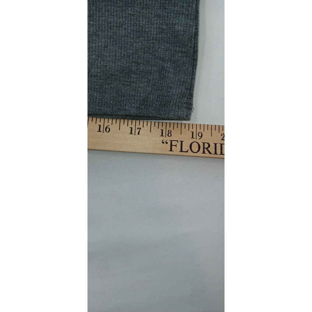 ANTISTAR Women's Charcoal Gray Ribbed Boat Neck Short Sleeve Dress Size L